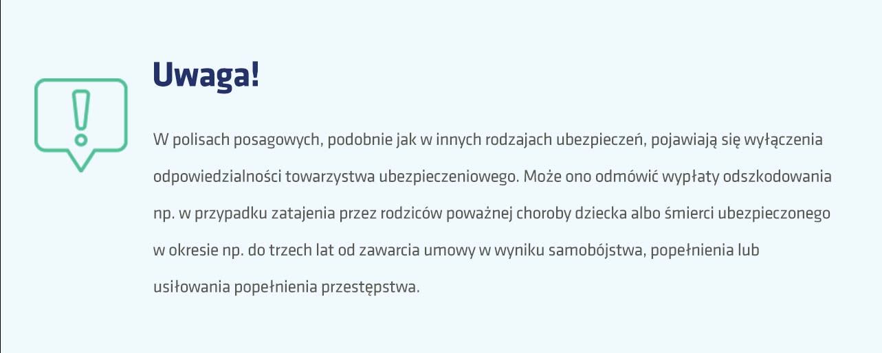 Polisa posagowa – wyłączenie odpowiedzialności