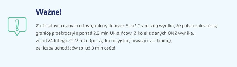 Ramka – liczba uchodźców z Ukrainy w Polsce