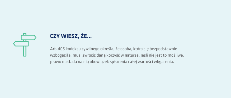 Bezpodstawne wzbogacenie – art. 405 k.c.