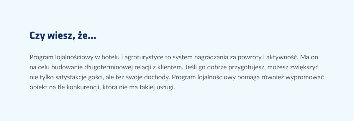 Program lojalnościowy: hotel i agroturystyka – definicja