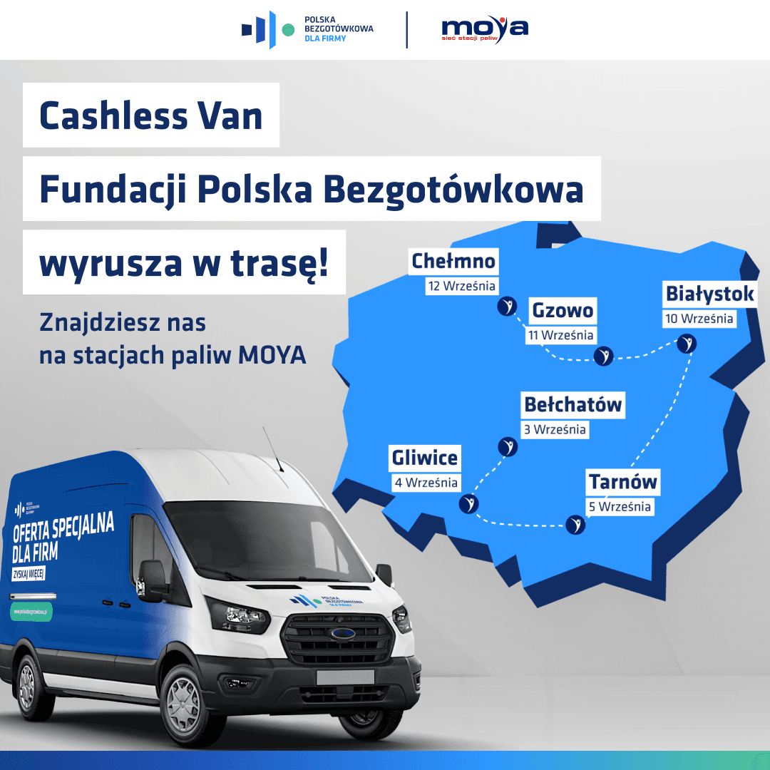 Mapa eventów organizowanych przez Fundacje Polska Bezgotówkowa