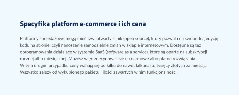Platformy e-commerce: charakterystyka rozwiązań dostępnych w Polsce