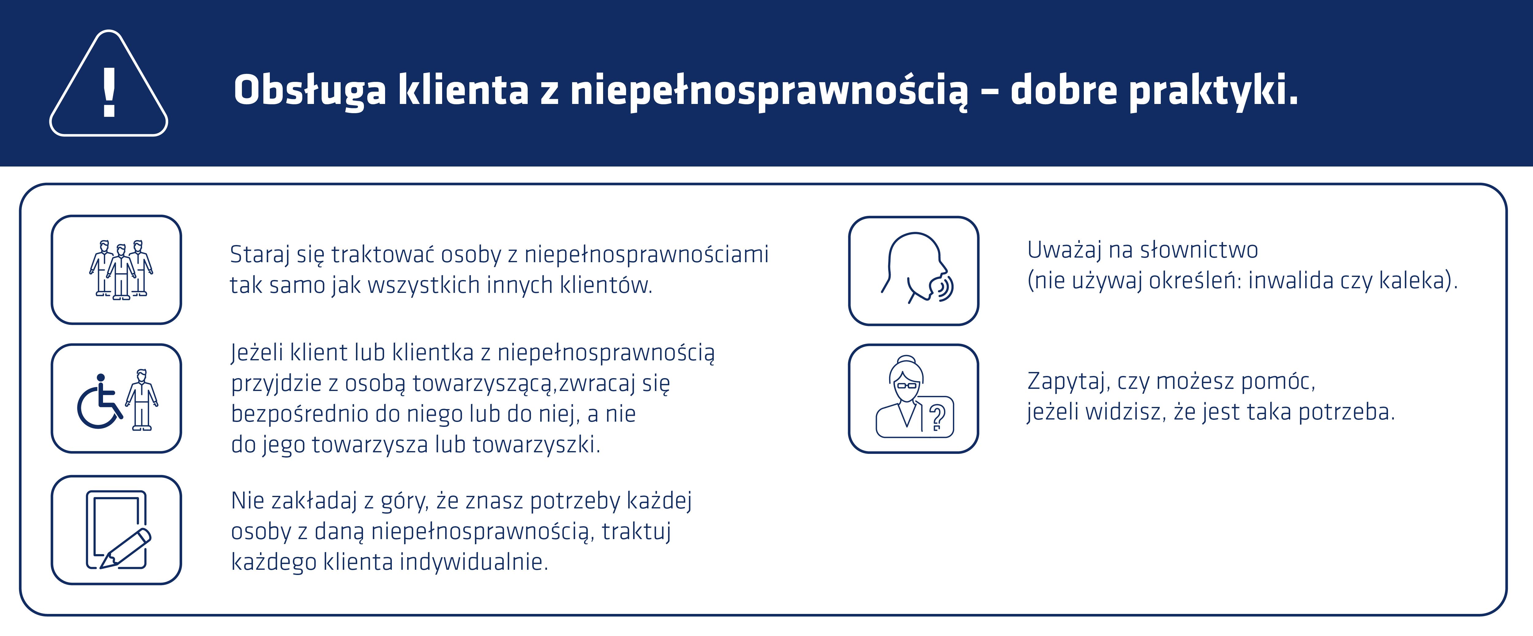 Obsługa klienta z niepełnosprawnością – dobre praktyki (ramka)