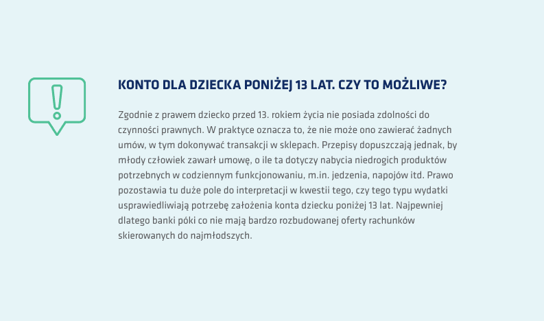 Konto dla dziecka poniżej 13 lat. Czy to możliwe?