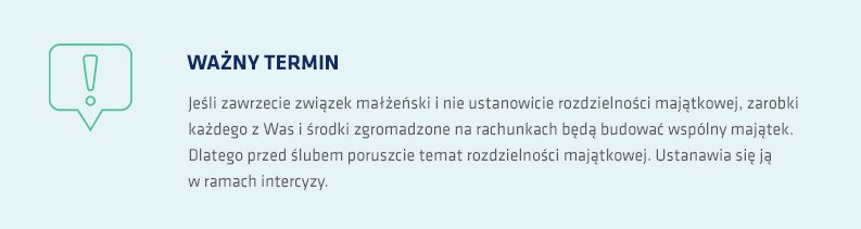 Ramka – rozdzielność majątkowa w związku małżeńskim
