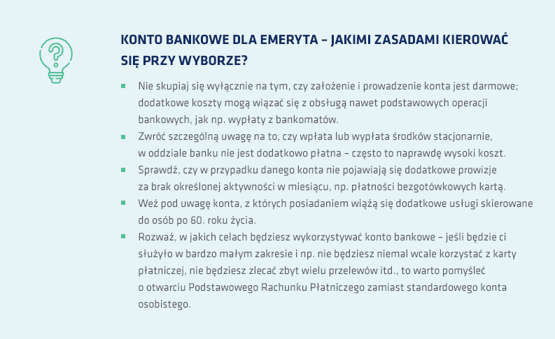 Aktywny senior w sieci – jak wybrać konto bankowe dla emeryta? (Ramka)