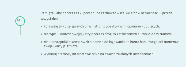 Ramka – zasady bezpieczeństwa podczas płatności za zakupy przez internet